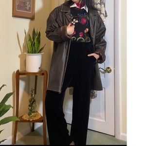 Vintage Cherokee oversized distressed brown leather jacket